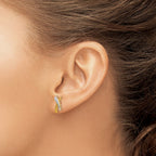 14K w/Rhodium X Post Earrings