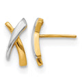 14K w/Rhodium X Post Earrings