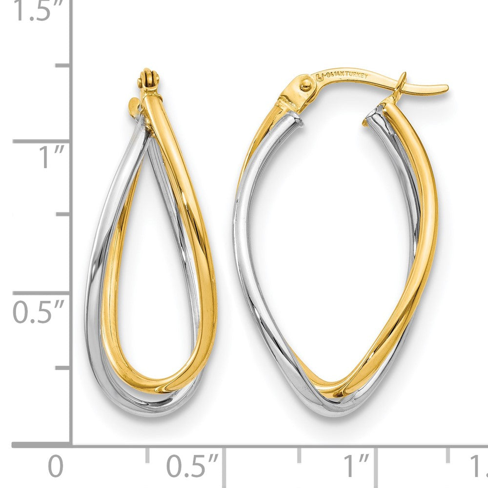 14K Two-tone Polished Fancy Earrings