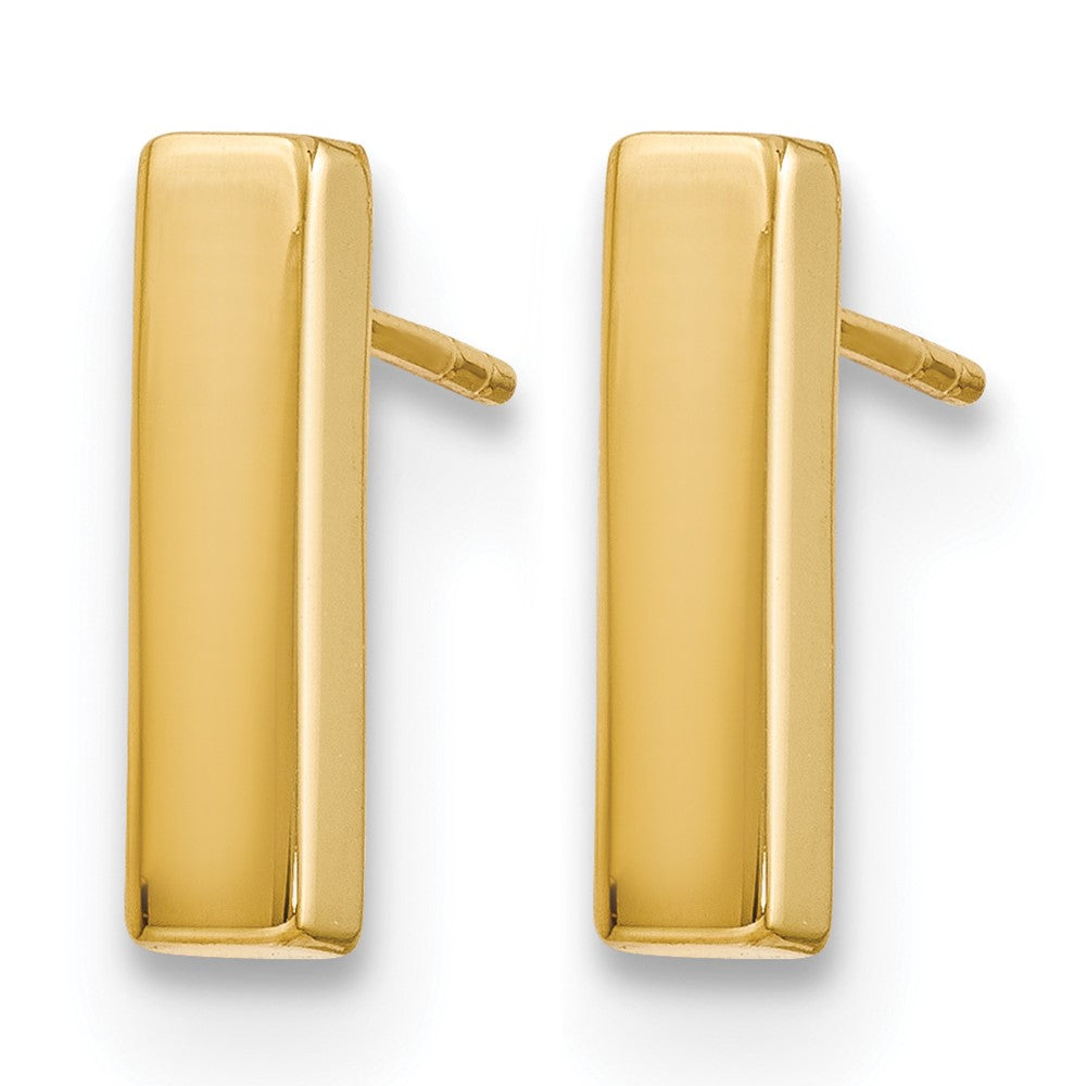 14K Polished Post Bar Earrings