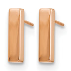 14K Rose Gold Polished Post Earrings