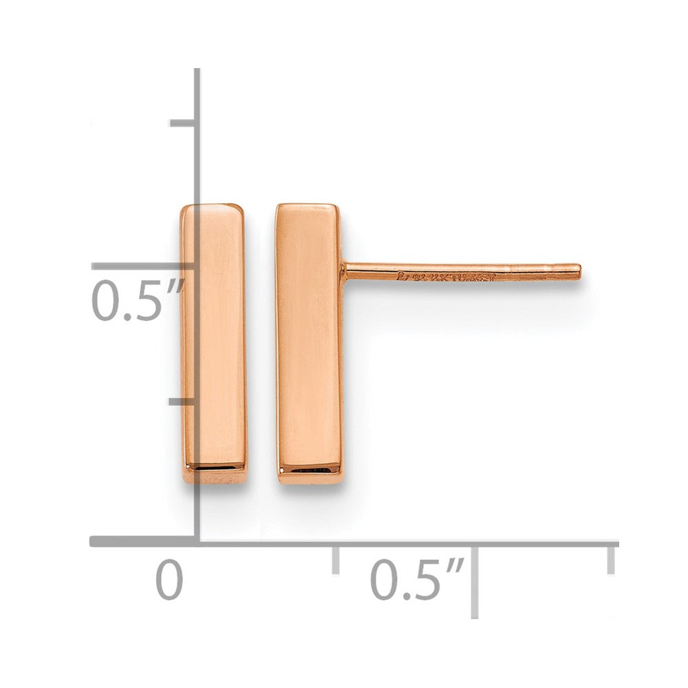 14K Rose Gold Polished Post Earrings