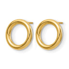 14K Polished Circle Post Earrings