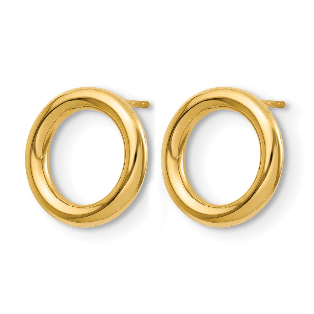 14K Polished Circle Post Earrings