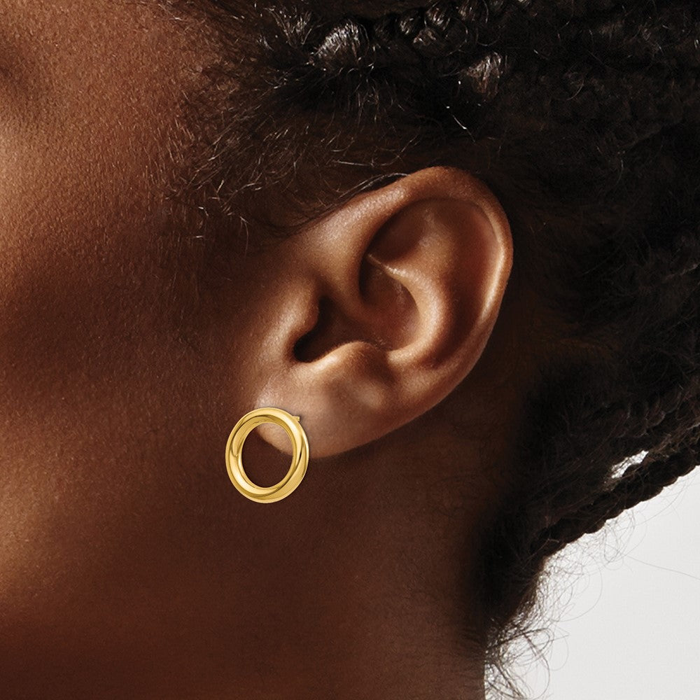 14K Polished Circle Post Earrings