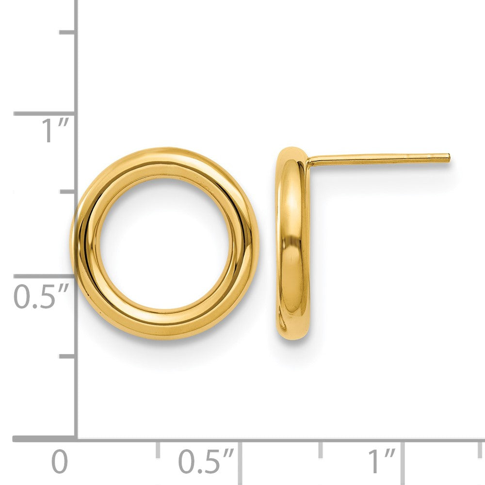 14K Polished Circle Post Earrings