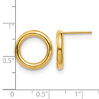 14K Polished Circle Post Earrings