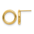 14K Polished Circle Post Earrings