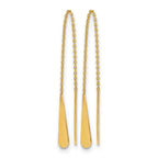 14K Polished Tear Drop Threader Earrings