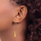 14K Polished Tear Drop Threader Earrings