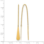 14K Polished Tear Drop Threader Earrings
