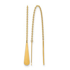 14K Polished Tear Drop Threader Earrings