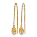 14K Polished Tree of Life Threader Earrings