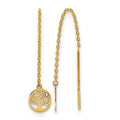 14K Polished Tree of Life Threader Earrings