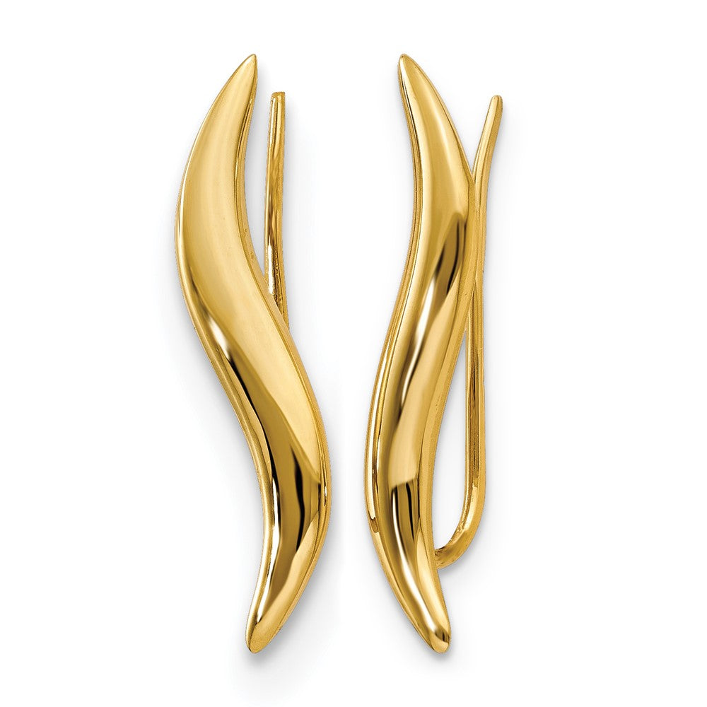 14K Polished Ear Climber Earrings