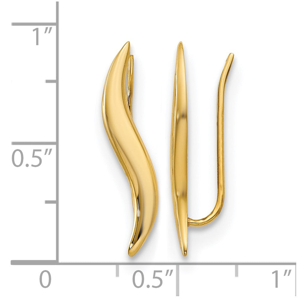 14K Polished Ear Climber Earrings