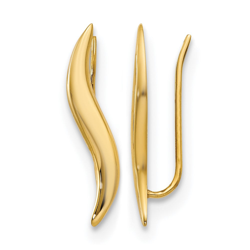 14K Polished Ear Climber Earrings