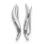 14K White Gold Polished Fancy Ear Climber Earrings