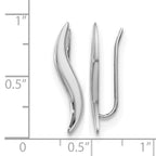 14K White Gold Polished Fancy Ear Climber Earrings