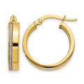 14K Polished Glimmer Infused Hoop Earrings