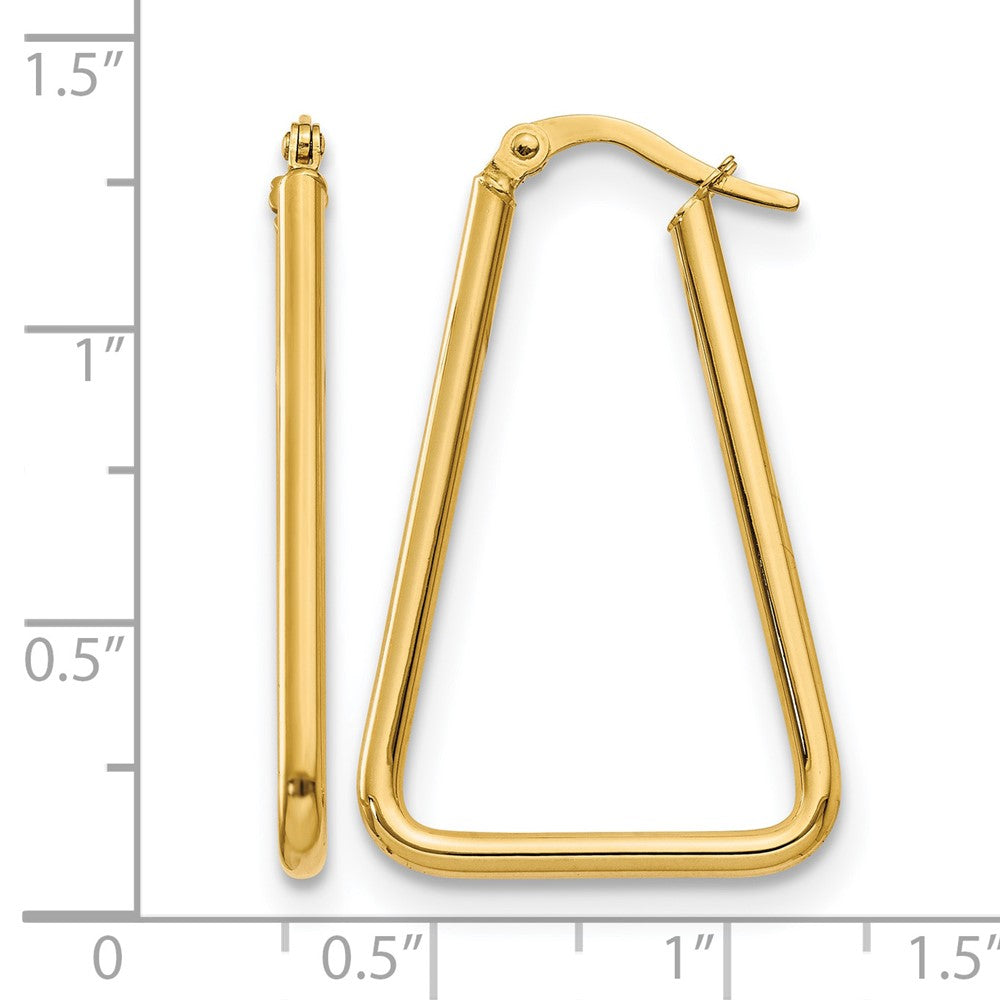 14K Polished Geometric Shape Hoop Earrings