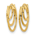 14K Polished Fancy 3 Hoop Earrings