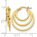14K Polished Fancy 3 Hoop Earrings