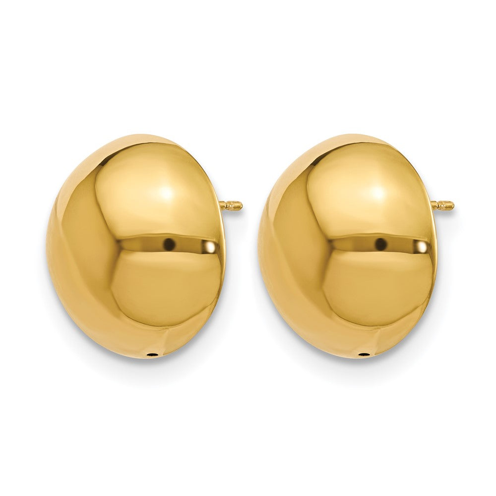 14K Polished Hollow Domed Post Earrings