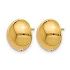 14K Polished Hollow Domed Post Earrings