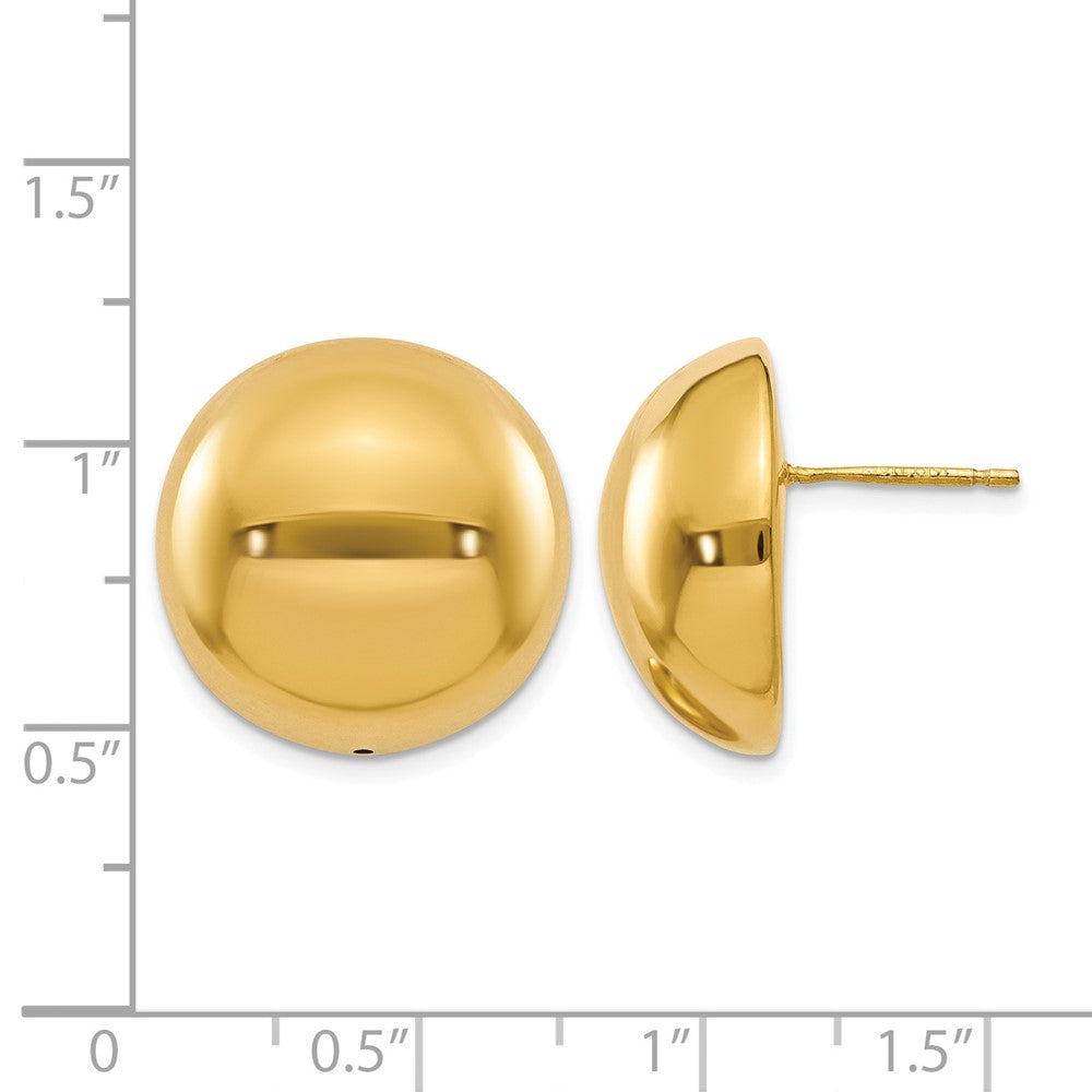 14K Polished Hollow Domed Post Earrings