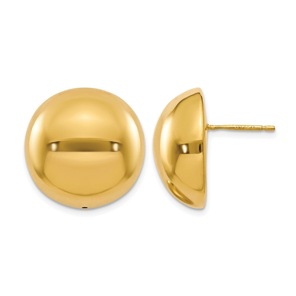 14K Polished Hollow Domed Post Earrings