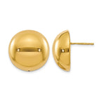 14K Polished Hollow Domed Post Earrings