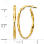 14K Twisted Oval Hoop Earrings