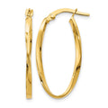14K Twisted Oval Hoop Earrings