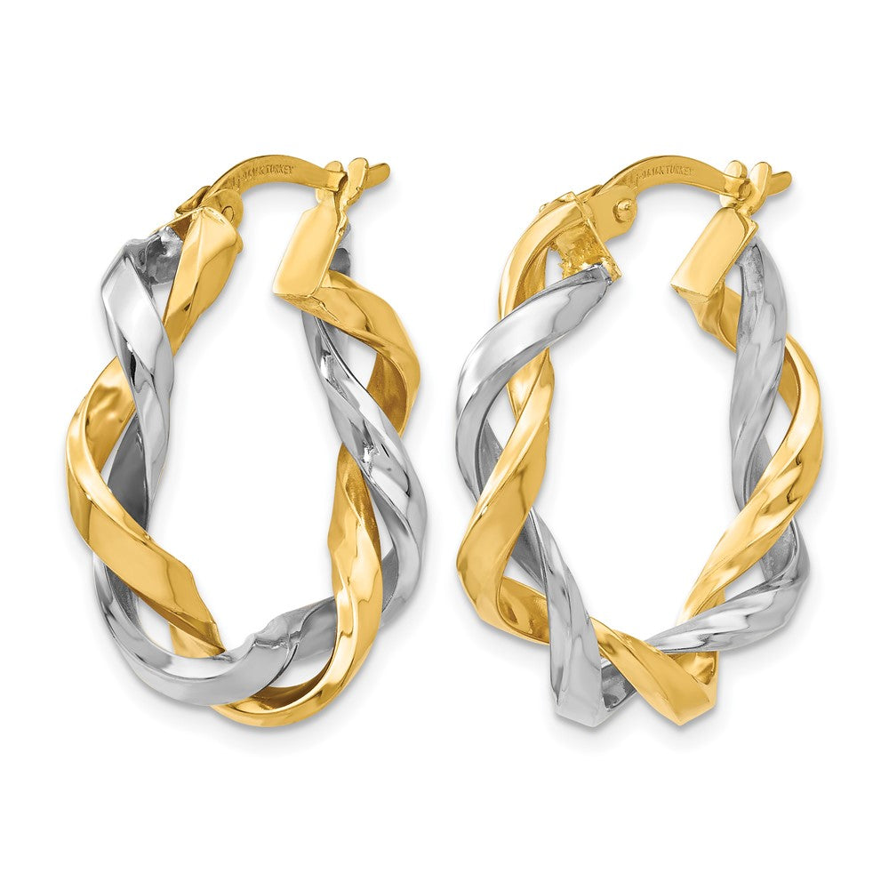 14K Two-tone Hoop Earrings