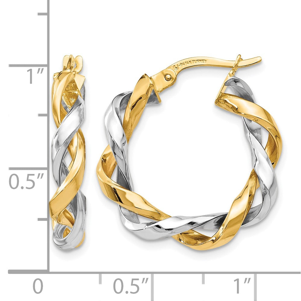 14K Two-tone Hoop Earrings