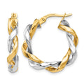 14K Two-tone Hoop Earrings