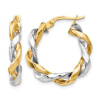 14K Two-tone Hoop Earrings