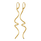 14K Polished Twisted Leverback Earrings