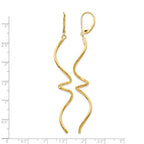 14K Polished Twisted Leverback Earrings