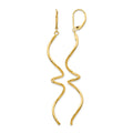14K Polished Twisted Leverback Earrings