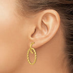 14K Polished Twisted Post Dangle Earrings