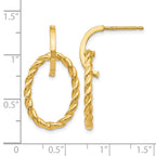 14K Polished Twisted Post Dangle Earrings