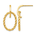 14K Polished Twisted Post Dangle Earrings