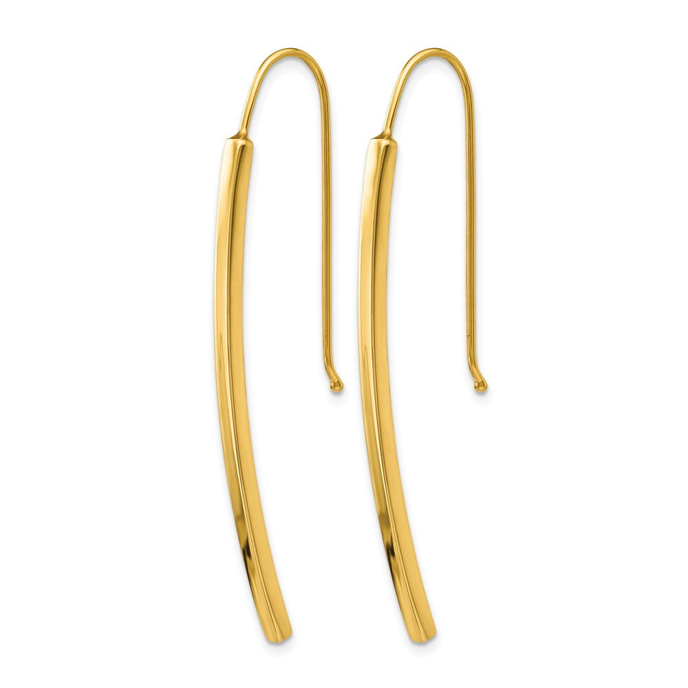 14K Polished Dangle Bar Earrings