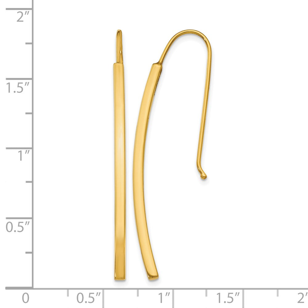 14K Polished Dangle Bar Earrings