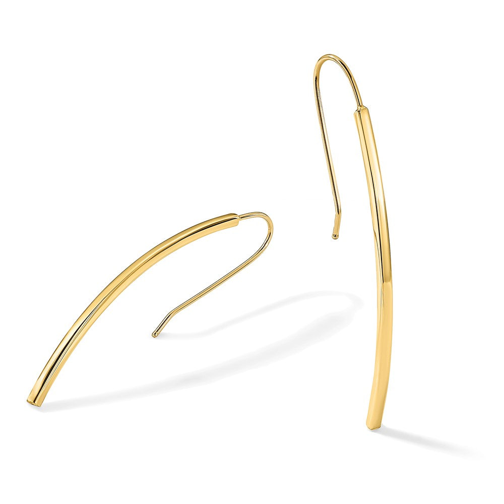 14K Polished Dangle Bar Earrings