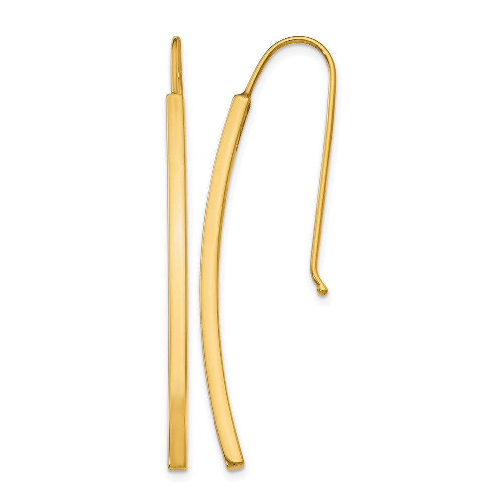 14K Polished Dangle Bar Earrings