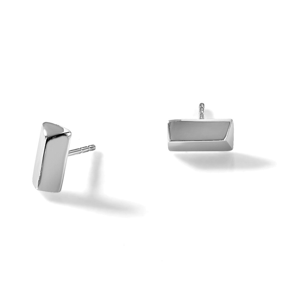 14K White Gold Polished Post Earrings