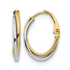 14K Two-tone Polished Hoop Earrings